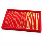 Red Velvet Necklace Stand Jewelry Display Organizer Box Pendant Tray