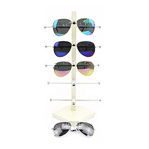 5-Layer Wooden Sunglasses Display Stand