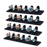 6 Finger Velvet Jewelry Ring Display Stand Holder Organizer
