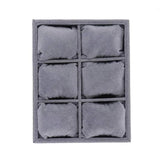 6 Grids Gray Velvet Bangle Bracelet Organizer Watch Display Stand Case