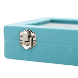 7 Slots Velvet Glass Jewelry Display Storage Box Ring Earrings Holder Case