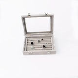 7 Slots Velvet Display Case Box Earring Ring Organizer