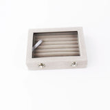 7 Slots Velvet Display Case Box Earring Ring Organizer