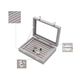 7 Slots Velvet Display Case Box Earring Ring Organizer