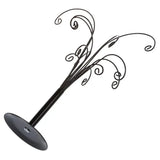 Iron Ornament Tree Display Holder Stand 12 Scrolled Hook Necklace Jewelry Rack