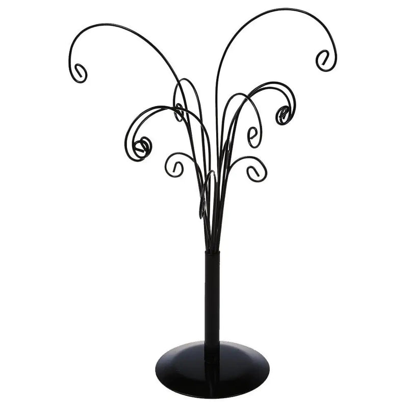 Iron Ornament Tree Display Holder Stand 12 Scrolled Hook Necklace Jewelry Rack