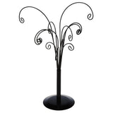Iron Ornament Tree Display Holder Stand 12 Scrolled Hook Necklace Jewelry Rack