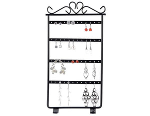 Earrings Holder Rack Jewelry Display Organizer Stand Metal 48 Holes