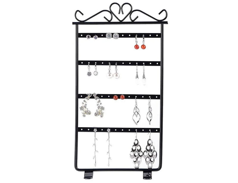 Earrings Holder Rack Jewelry Display Organizer Stand Metal 48 Holes