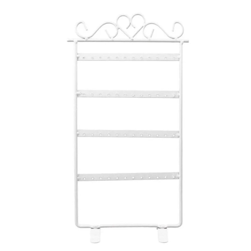 Metal Earrings Holder Rack Jewelry Display Organizer, White