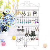Metal Earrings Holder Rack Jewelry Display Organizer, White