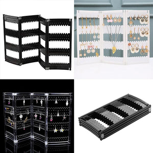 Acrylic Earring Display Stand Necklace Bracelet Showcase Jewelry Organizer