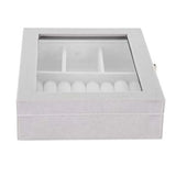 Gray Velvet Jewelry Display Box with Metal Lock