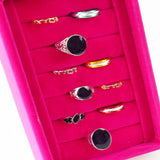 Hot Pink Jewelry Trays Ring Display Stand Box 7 Slot Velvet Bracelet Showcase