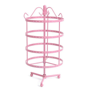 Pink 4 Tiers Metal Earring Holder Jewelry Stand Display Rack