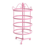 Pink 4 Tiers Metal Earring Holder Jewelry Stand Display Rack