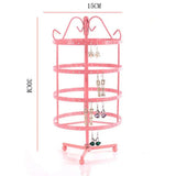 Pink 4 Tiers Metal Earring Holder Jewelry Stand Display Rack
