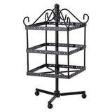 Rotating Earring Display 96 Holes 3-Layer Earring Holder Organizer Stand