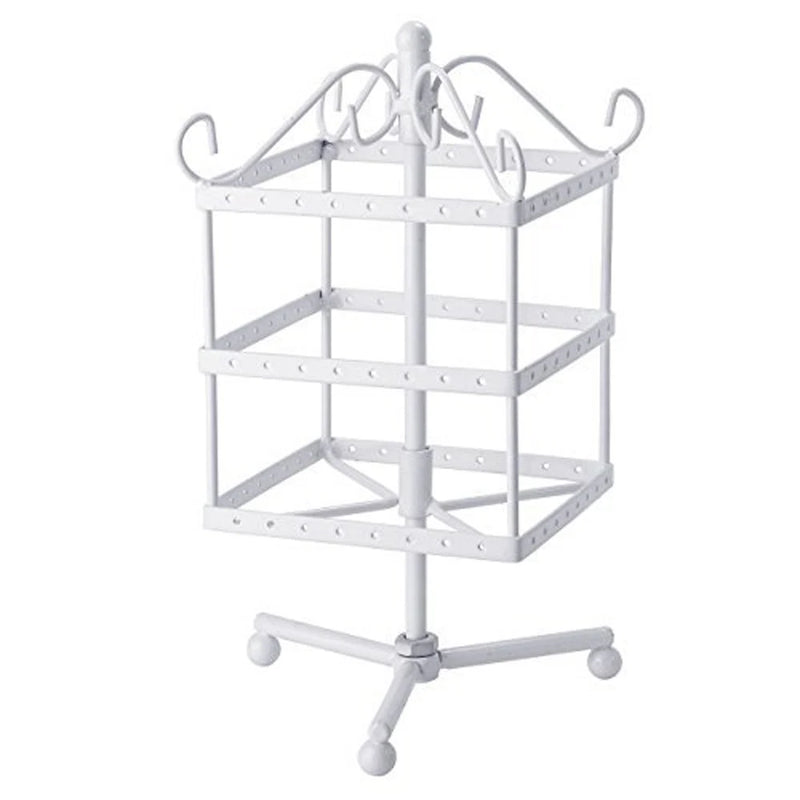 Rotating Earring Display 96 Holes 3-Layer Earring Holder Organizer Stand