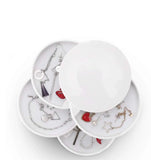 Rotating Jewelry Box Small Organizer Portable Storage Case for Rings Earrings