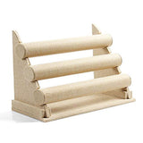 Triple Tier Velvet Jewelry Display Stand Bracelet Necklace Organizer