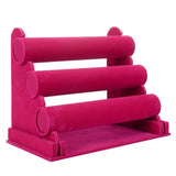 Triple Tier Velvet Jewelry Display Stand Bracelet Necklace Organizer
