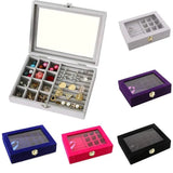 Velvet Glass Jewelry Box with Lock - Multi-Function Display Holder