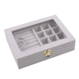 Velvet Glass Jewelry Box with Lock - Multi-Function Display Holder