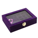 Velvet Glass Jewelry Box with Lock - Multi-Function Display Holder