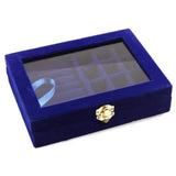 Velvet Glass Jewelry Box with Lock - Multi-Function Display Holder