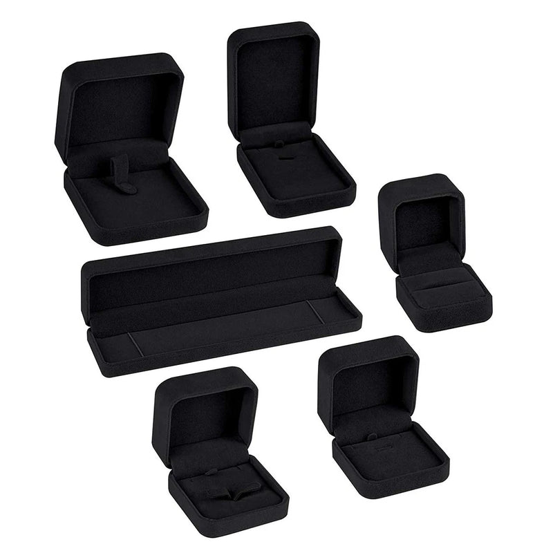 Velvet Jewelry Box Set 6 Pieces Necklace Bracelet Bangle Earring Ring Case