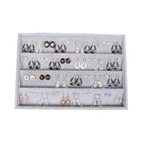 Velvet Jewelry Tray Earrings Organizer Storage Gray