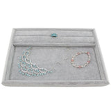 Velvet Jewelry Organizer Tray Box - Grey