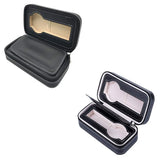 Men's Travel Watch Case 2 Grids Leatherette Organizer-Black