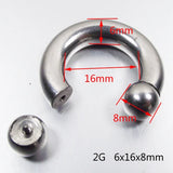 2PCS Stainless Steel BCR Nose Ring CBR Body Jewelry