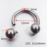 2PCS Stainless Steel BCR Nose Ring CBR Body Jewelry