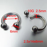 2PCS Stainless Steel BCR Nose Ring CBR Body Jewelry