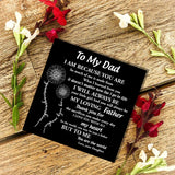 Daughter To My Dad Name Woven Bracelet Card Men's Leather Bracelet