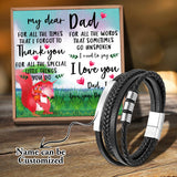 Daughter to Dad Steel Bracelet w/ Magnetic Clasp