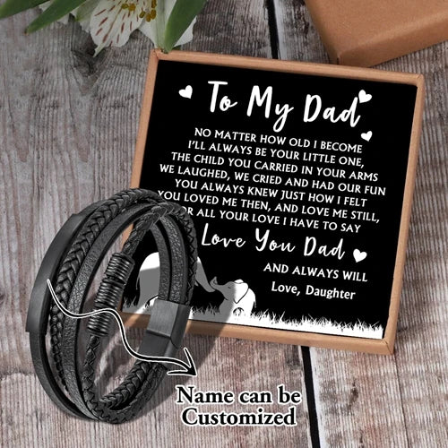Personalized Father Daughter Woven Name Bracelet
