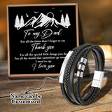 Personalized Dad Name Pendant Bracelet - Men's Jewelry