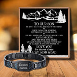 Love Mom Dad Customizable Message Card Bracelet for Son