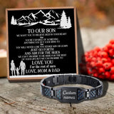 Love Mom Dad Customizable Message Card Bracelet for Son
