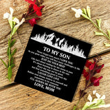 Mom Message Card Bracelet for Son - Gift for Birthday, Anniversary, Holiday