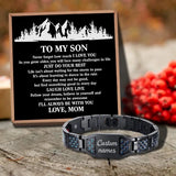 Mom Message Card Bracelet for Son - Gift for Birthday, Anniversary, Holiday
