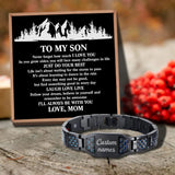 Mom Message Card Bracelet for Son - Gift for Birthday, Anniversary, Holiday