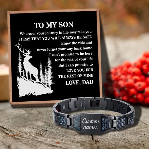 Customizable Dad to Son Be Brave Have Courage Message Bracelet
