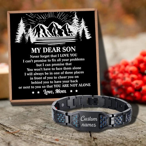 Personalized Message Bracelet for Son from Mom - Birthday Anniversary Gift