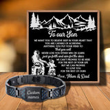 Love Mom Dad Custom Message Card Bracelet for Son