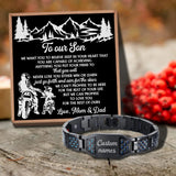 Love Mom Dad Custom Message Card Bracelet for Son